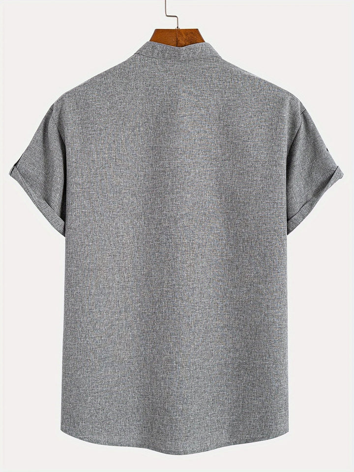 Kristóf™ | Elegáns, rövid ujjú ing álló gallérral