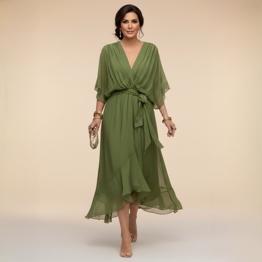 HANNA™ | V DEKOLTÁSSAL RENDELKEZŐ CHIFFON RUHA
