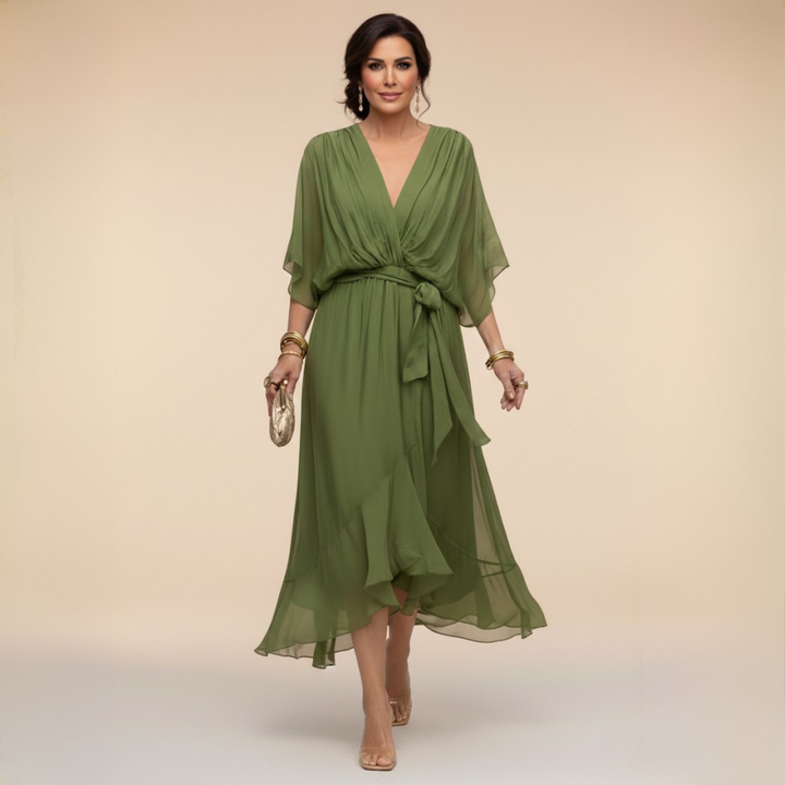 HANNA™ | V DEKOLTÁSSAL RENDELKEZŐ CHIFFON RUHA