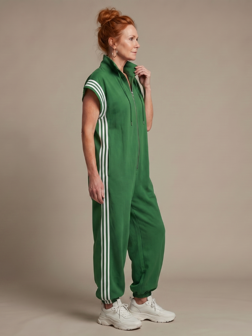 Lark | Striped Front-Zip Jumpsuit