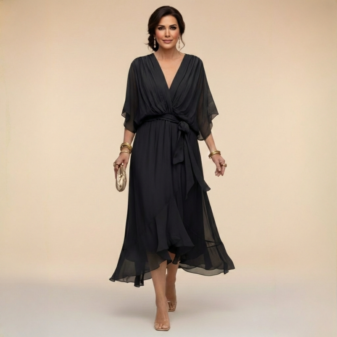 HANNA™ | V DEKOLTÁSSAL RENDELKEZŐ CHIFFON RUHA