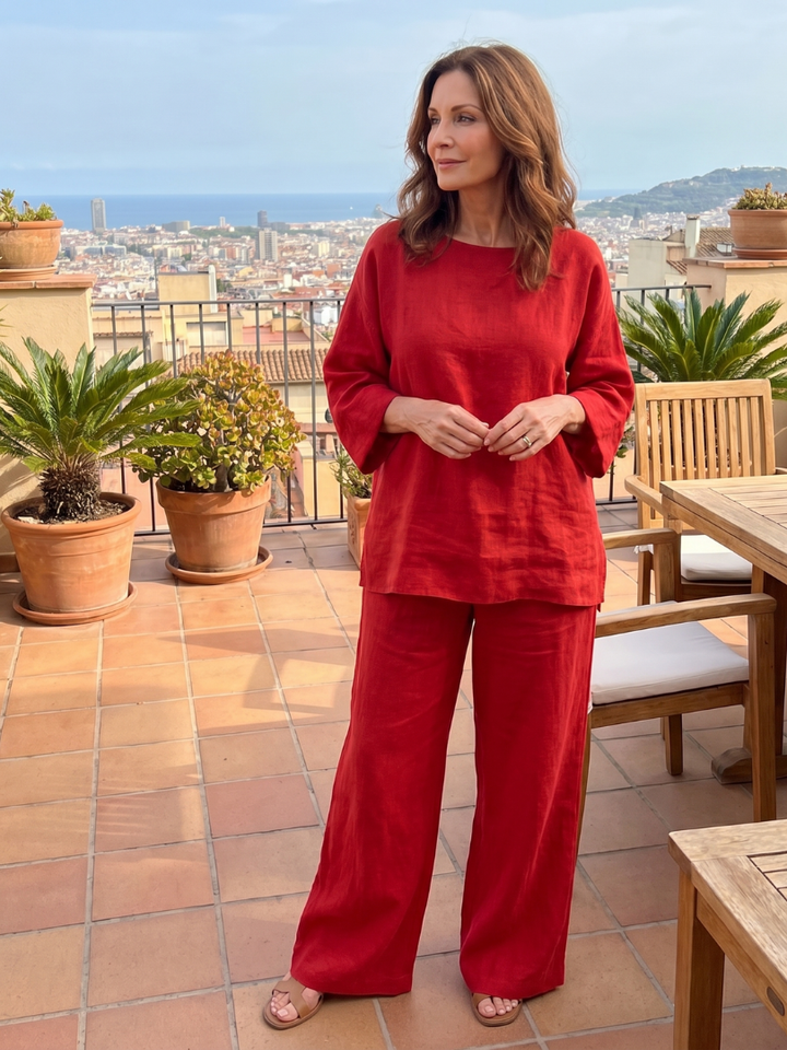 Prue | Oversized Tunic and Wide Leg Pants Set