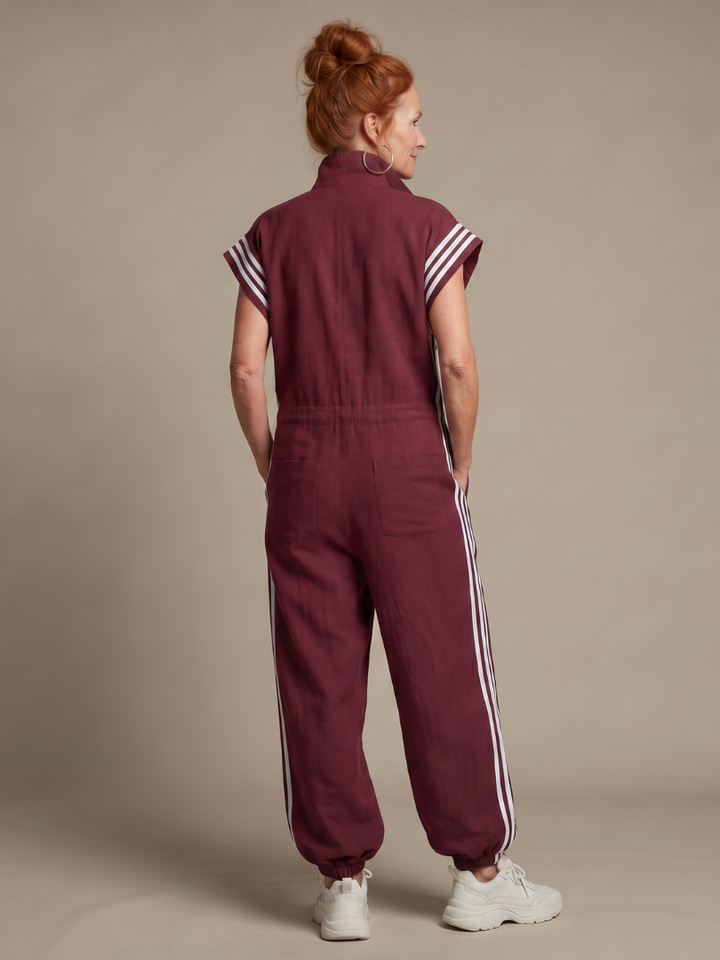 Lark | Striped Front-Zip Jumpsuit