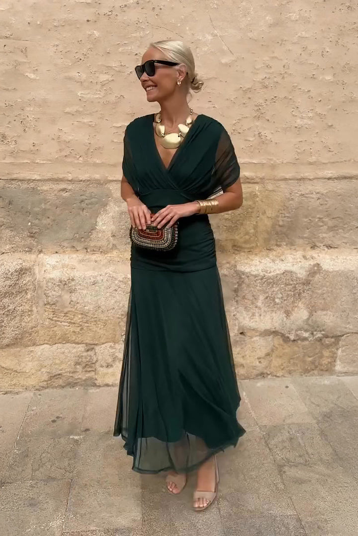 Louise | Elegáns Maxi Ünnepi Ruha V-alakú Kivágással