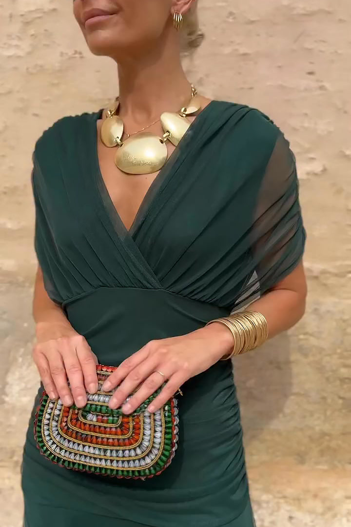 Louise | Elegáns Maxi Ünnepi Ruha V-alakú Kivágással