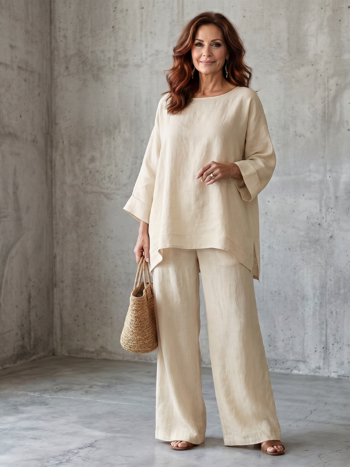 Prue | Oversized Tunic and Wide Leg Pants Set