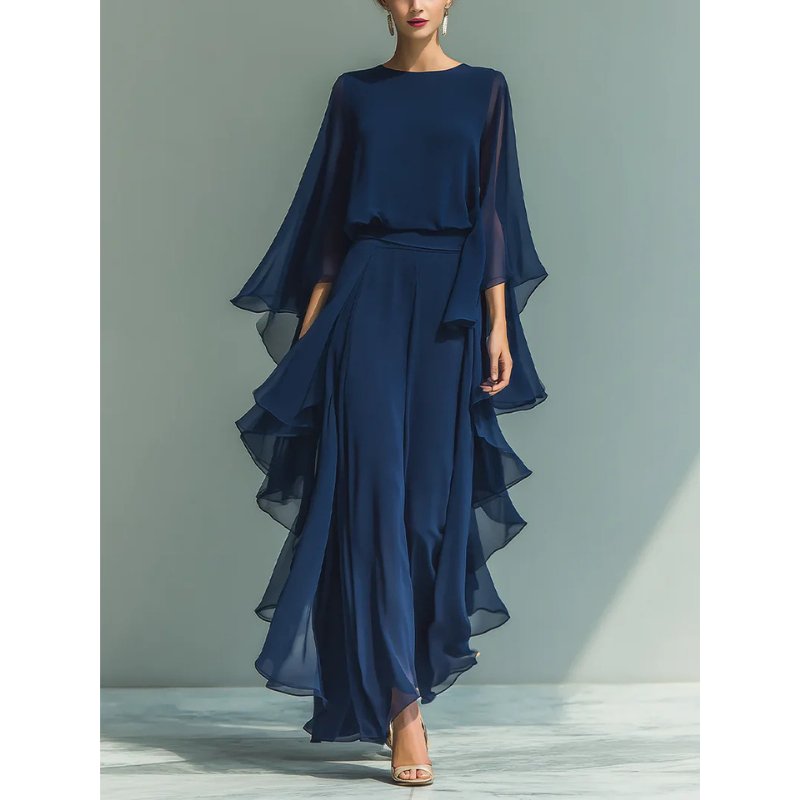 Aurora | Elegáns Chiffon Két Részes Szett Volánnal