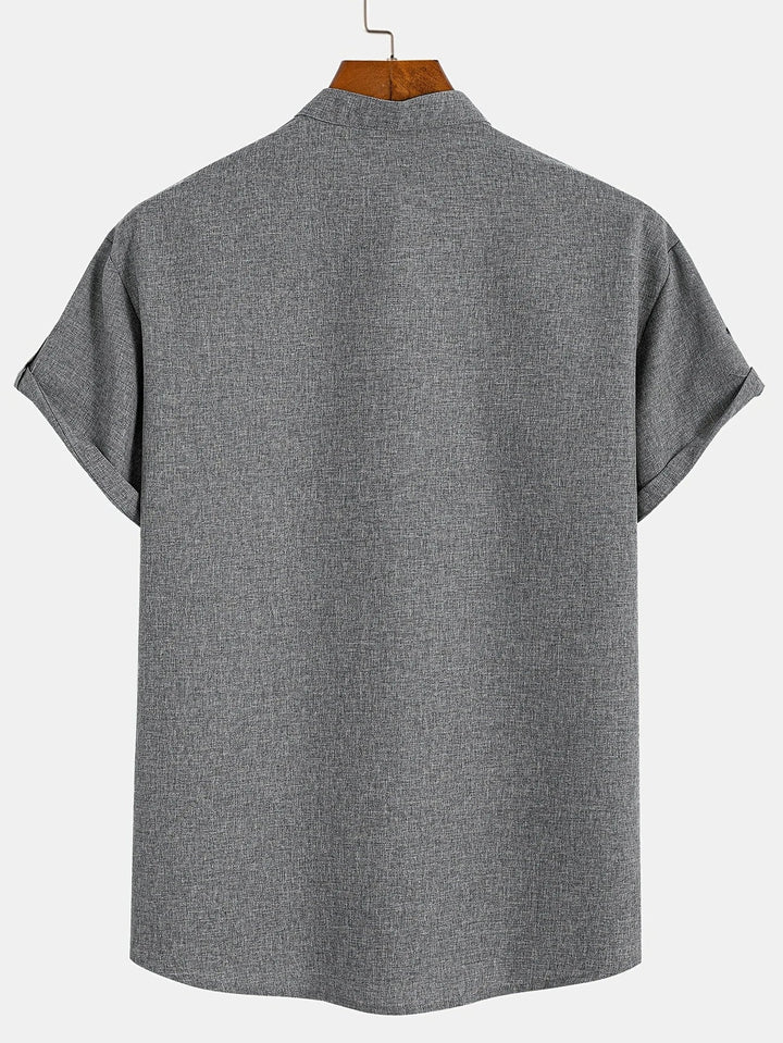 Kristóf™ | Elegáns, rövid ujjú ing álló gallérral