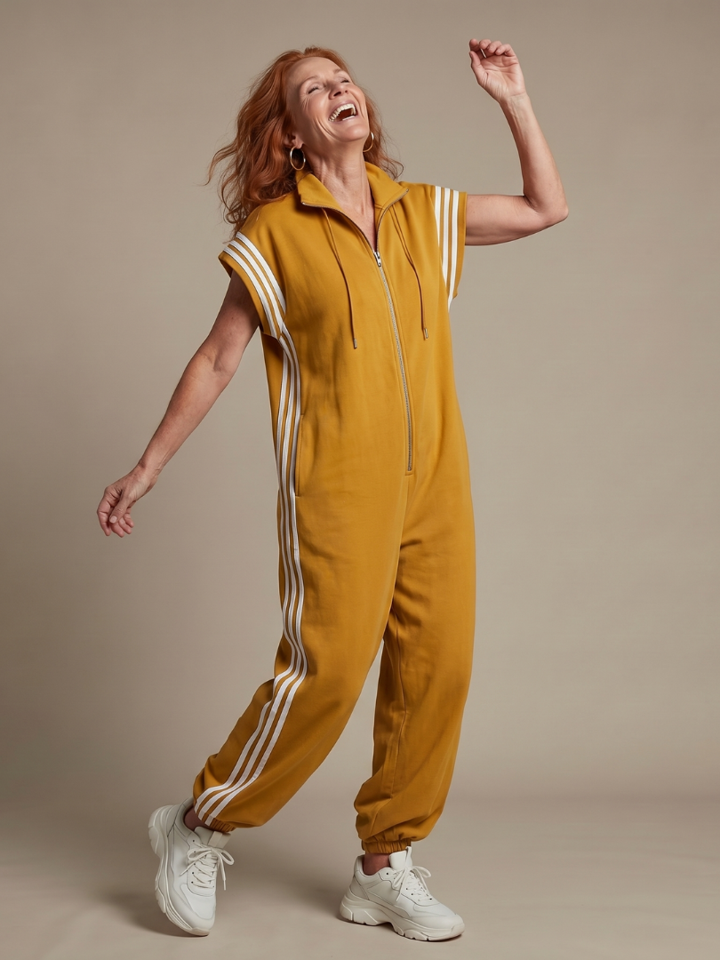 Lark | Striped Front-Zip Jumpsuit