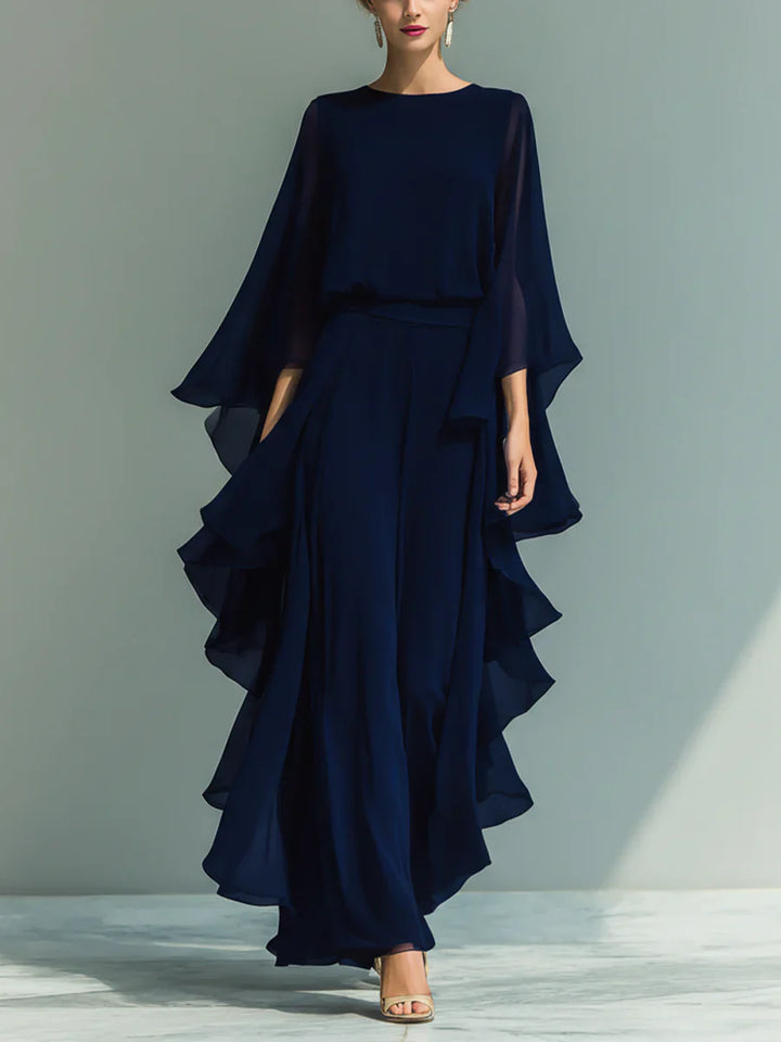 Aurora | Elegáns Chiffon Két Részes Szett Volánnal