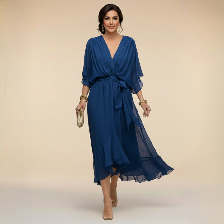 HANNA™ | V DEKOLTÁSSAL RENDELKEZŐ CHIFFON RUHA