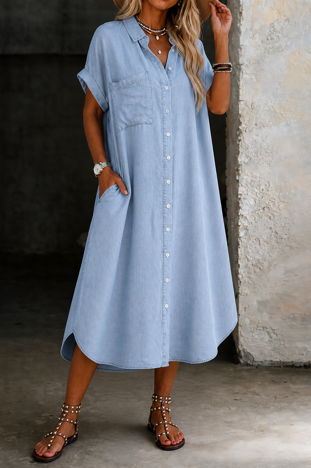 Karen | Könnyű Denim Stílusú Ruha
