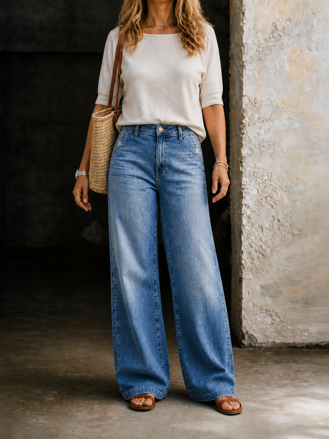 Madie | Retro magas derekú farmernadrág