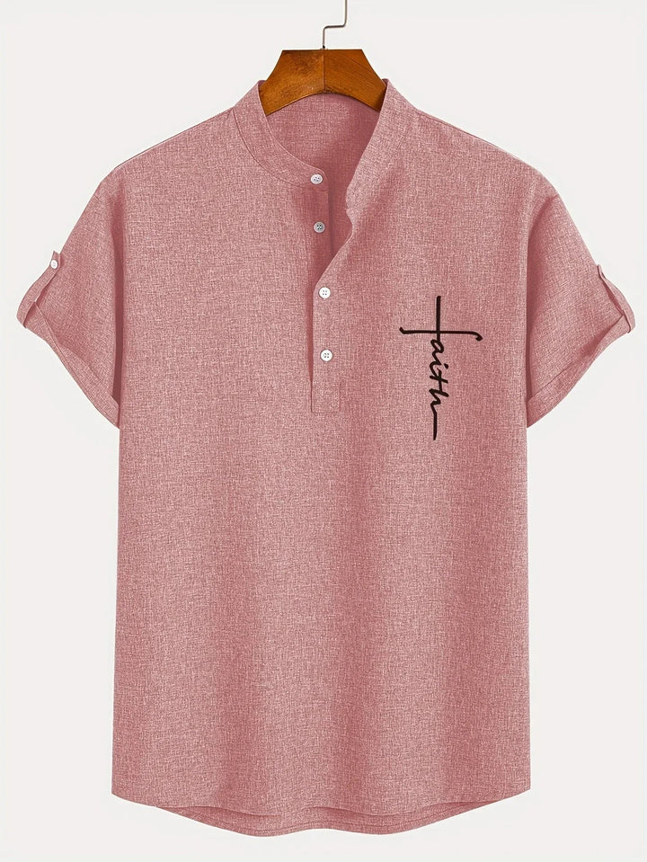 Kristóf™ | Elegáns, rövid ujjú ing álló gallérral