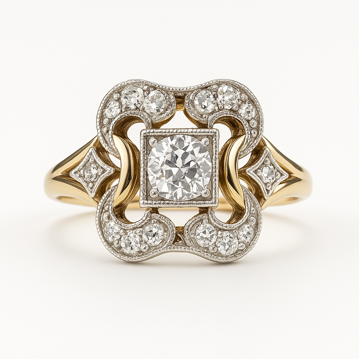 Retro Zirconia Gold Ring