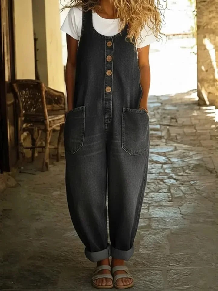 Lenna – Retro Cotton Denim Overalls