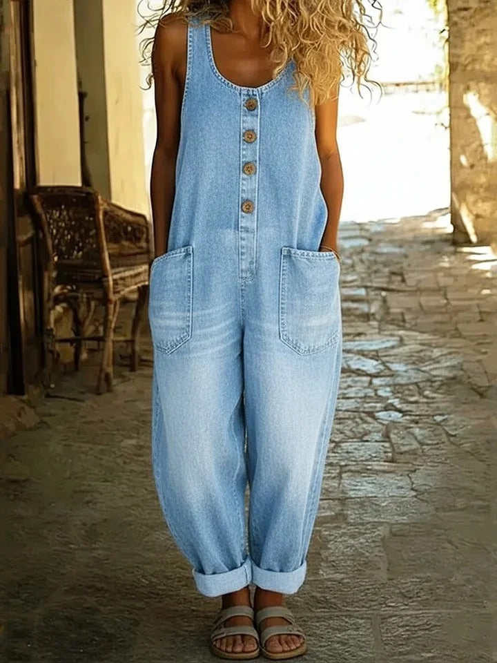 Lenna – Retro Cotton Denim Overalls